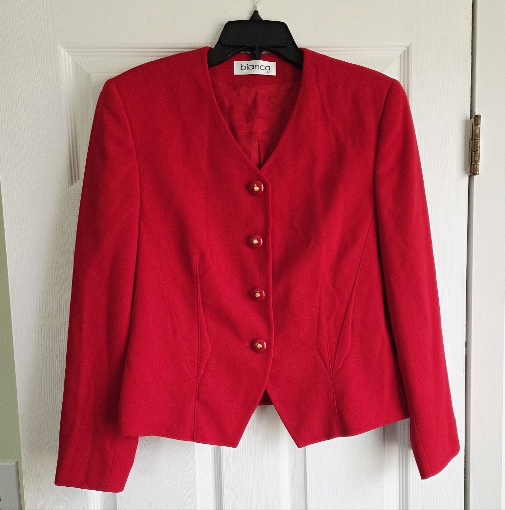 Vintage!!! Women's Red Blazer Size M